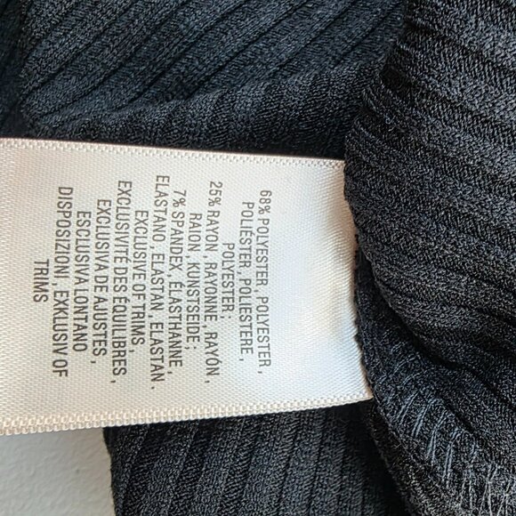 Maeve Anthropologie Black & White Scalloped Ribbed Top - Picture 8 of 9